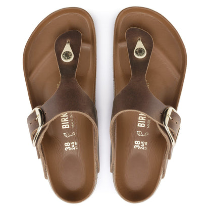 Gizeh Big Buckle Oiled Leather in Color Cognac | Birkenstock