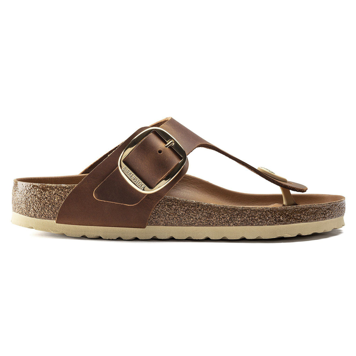 Gizeh Big Buckle Oiled Leather in Color Cognac | Birkenstock