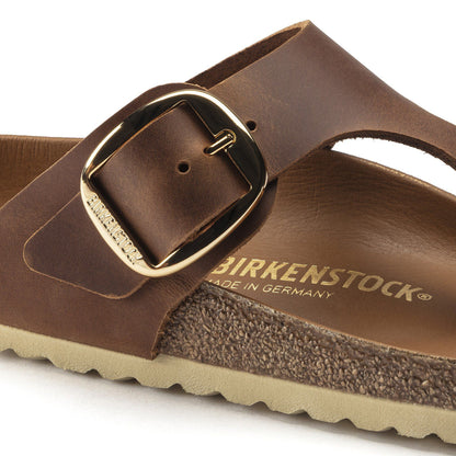 Gizeh Big Buckle Oiled Leather in Color Cognac | Birkenstock