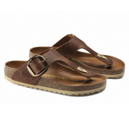 Gizeh Big Buckle Oiled Leather in Color Cognac | Birkenstock