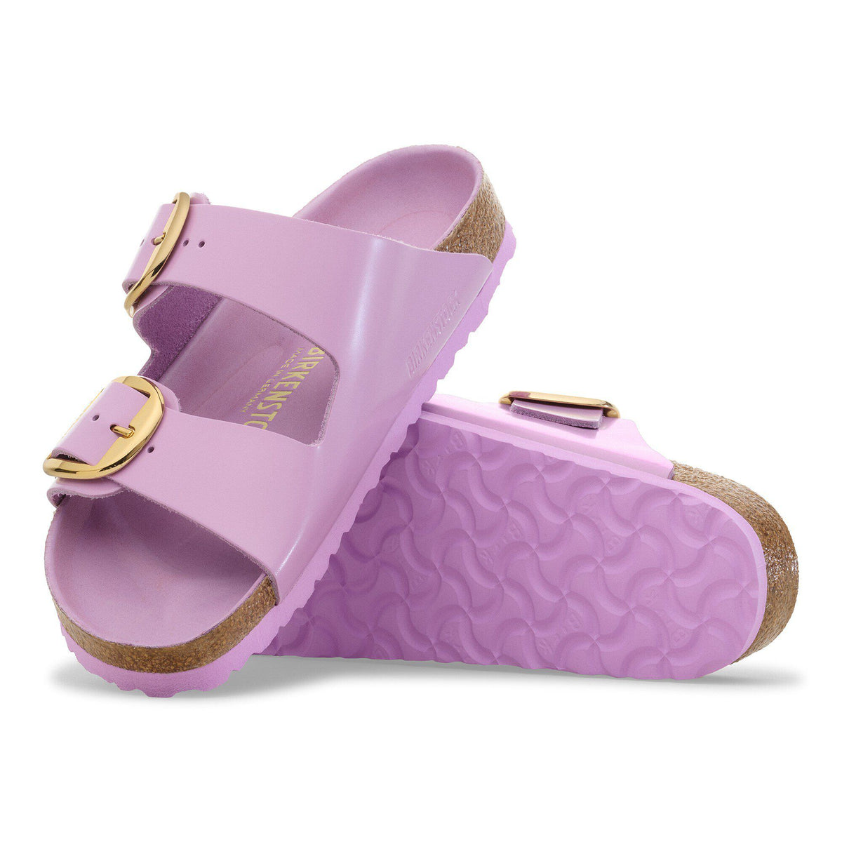 Arizona Big Buckle Natural Leather Patent in Color High Shine Crocus | Birkenstock