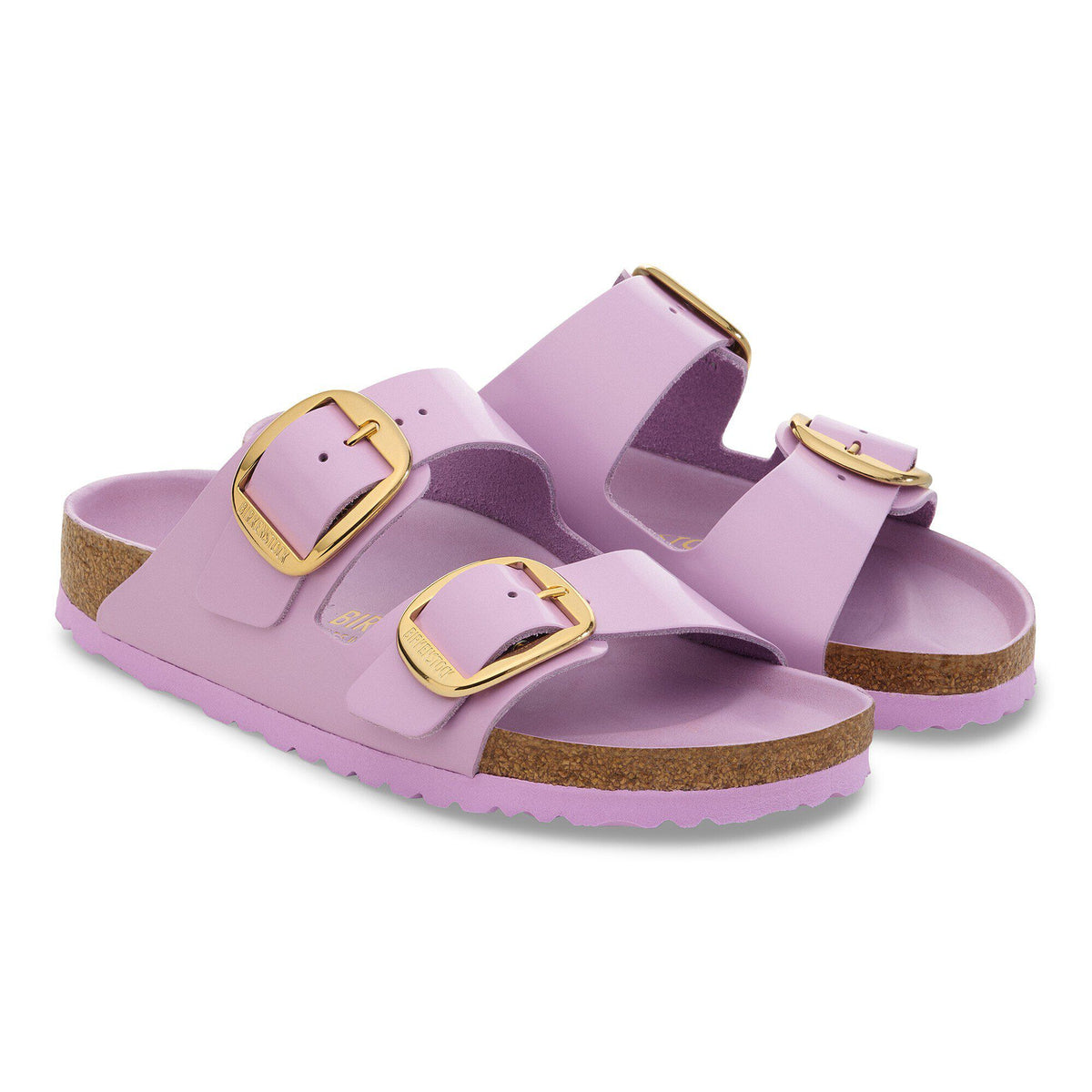 Arizona Big Buckle Natural Leather Patent in Color High Shine Crocus | Birkenstock