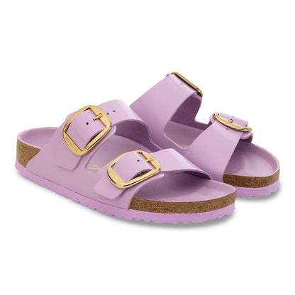 Arizona Big Buckle Natural Leather Patent in Color High Shine Crocus | Birkenstock
