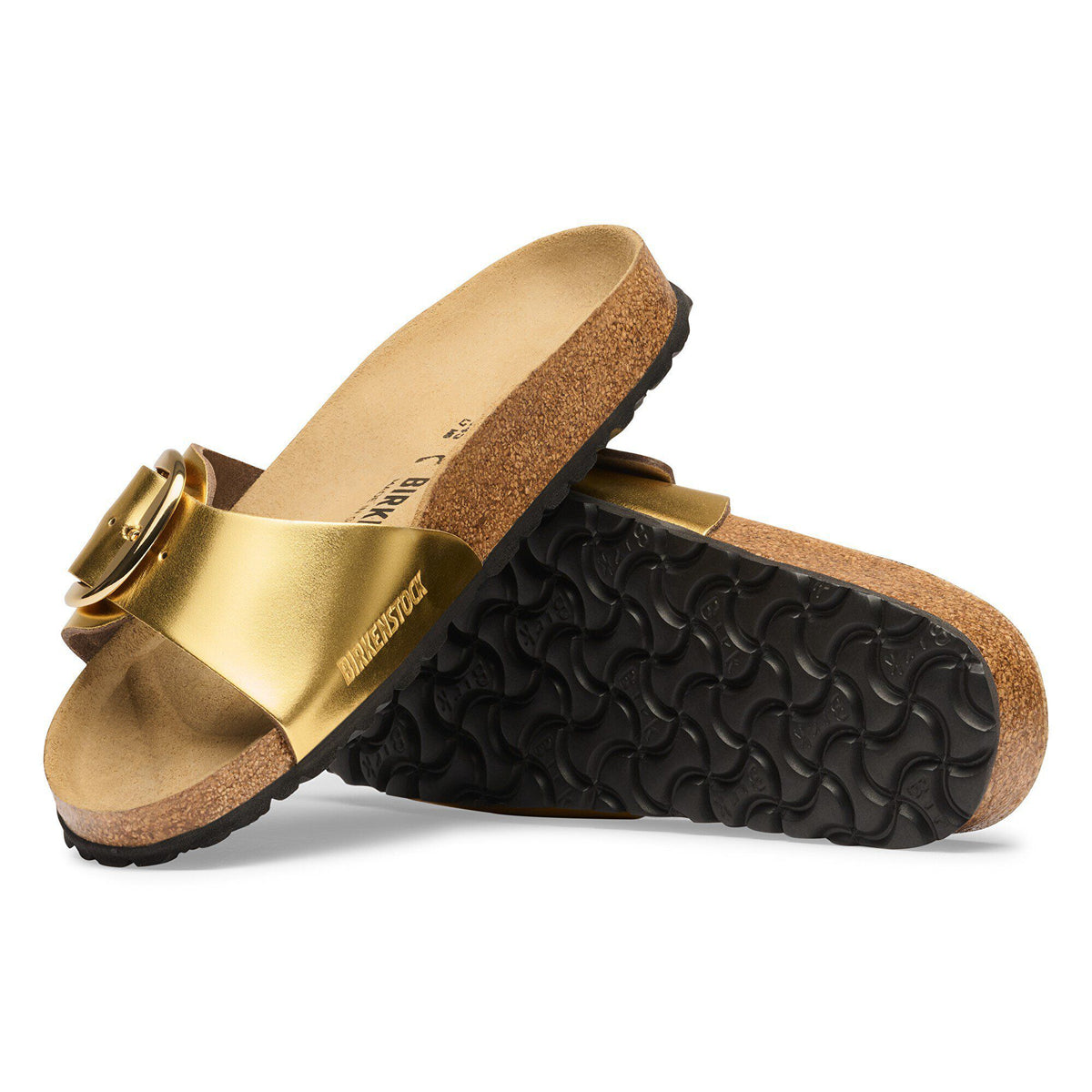 Madrid Big Buckle Leather in Color Gold | Birkenstock