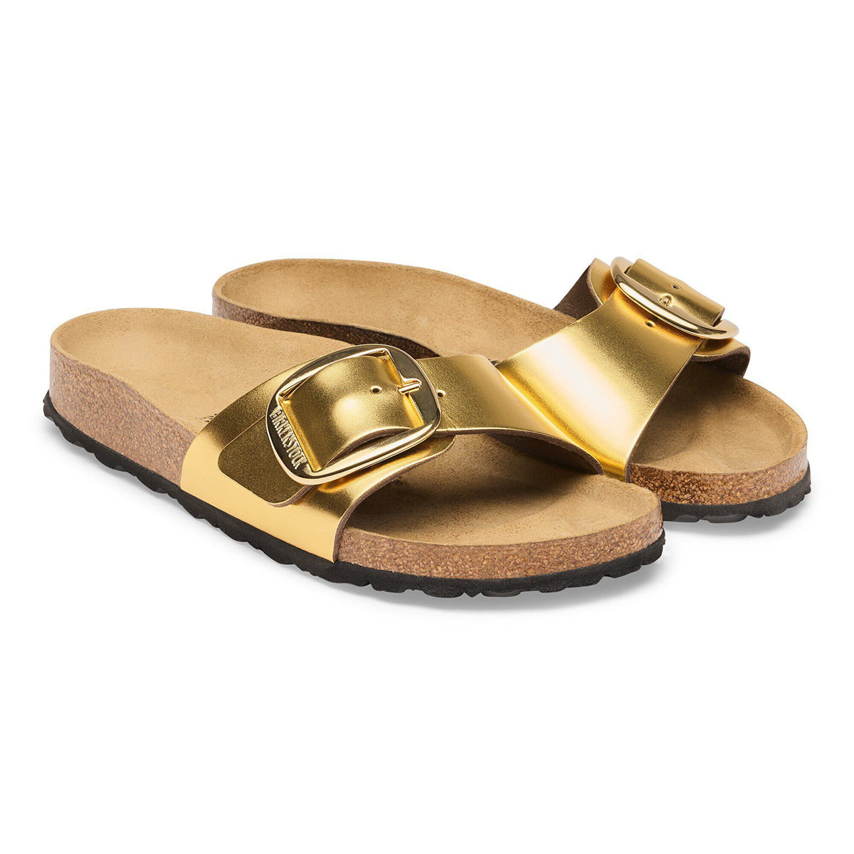 Madrid Big Buckle Leather in Color Gold | Birkenstock