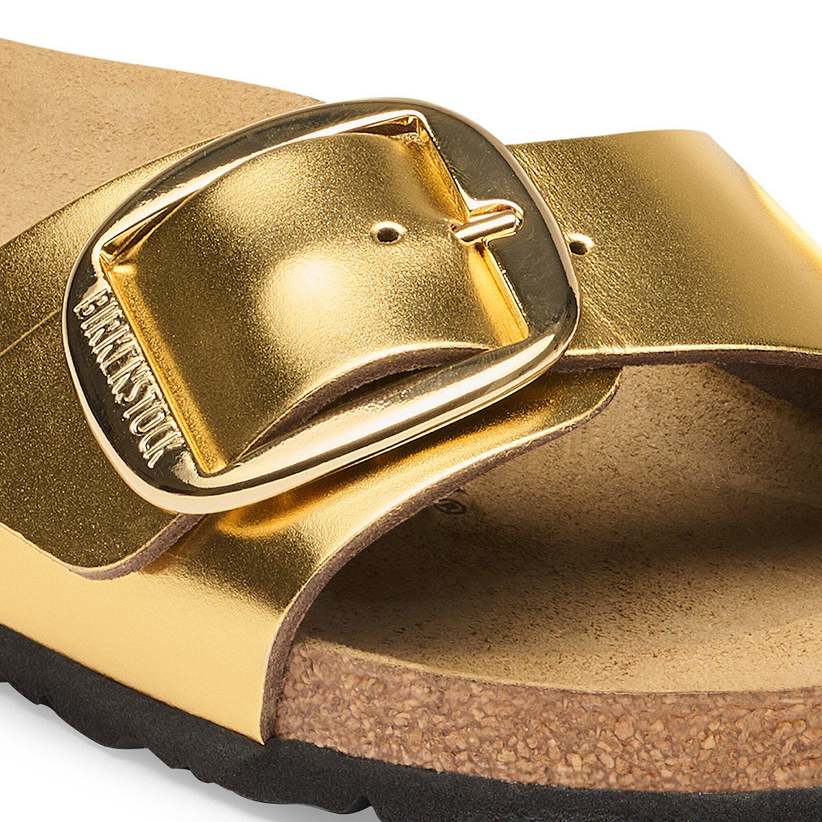 Madrid Big Buckle Leather in Color Gold | Birkenstock