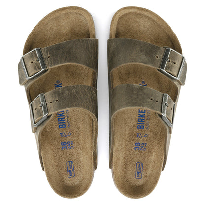 Arizona Soft Footbed Oiled Leather in Color Faded Khaki | Birkenstock