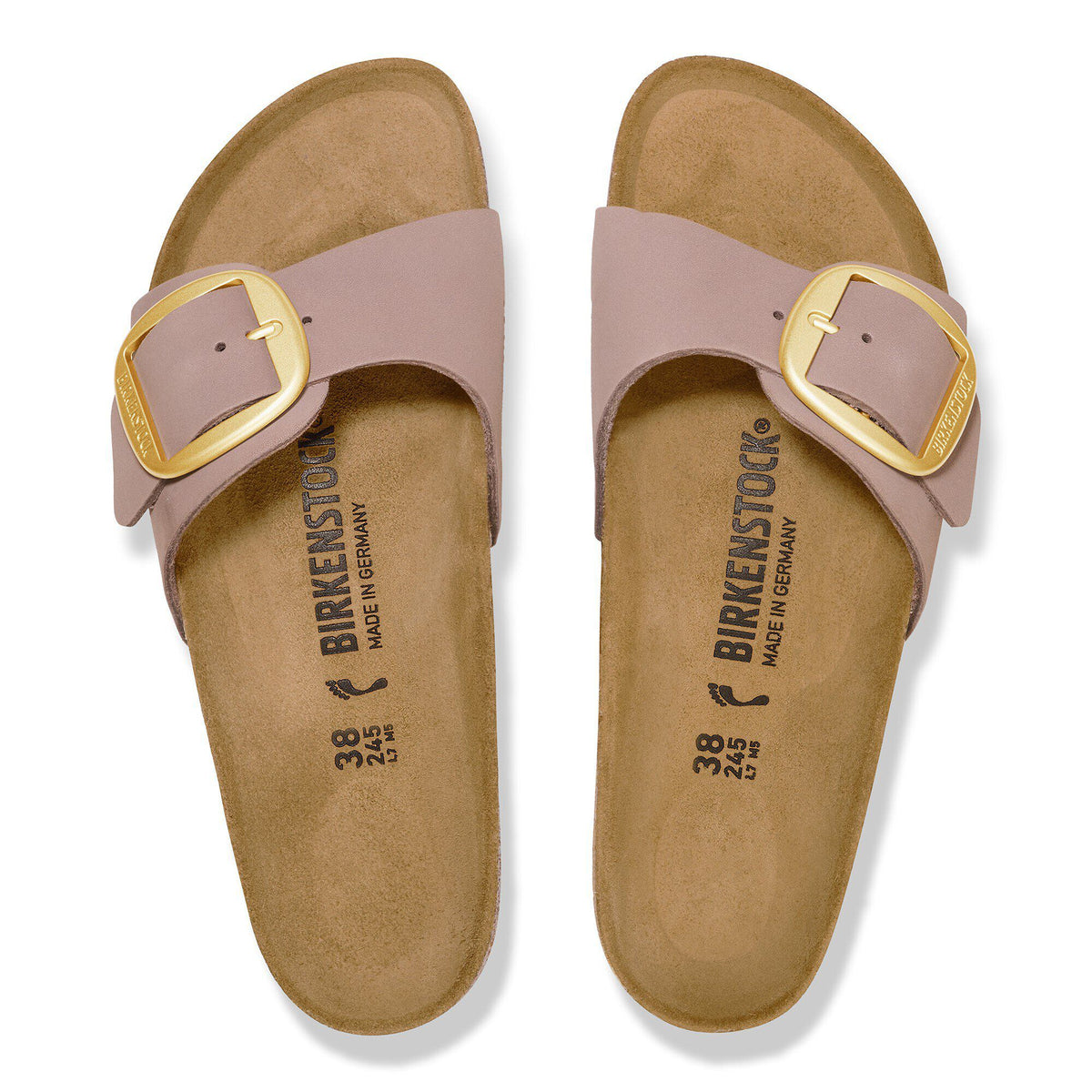 Madrid Big Buckle Nubuck Leather in Color Faded Purple | Birkenstock