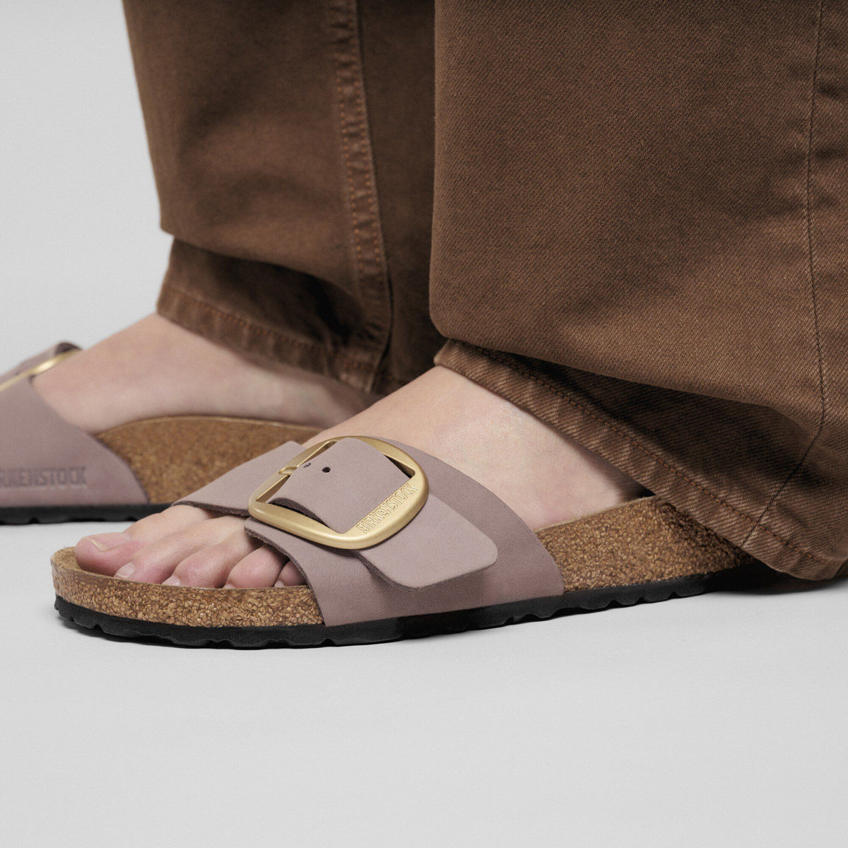Madrid Big Buckle Nubuck Leather in Color Faded Purple | Birkenstock