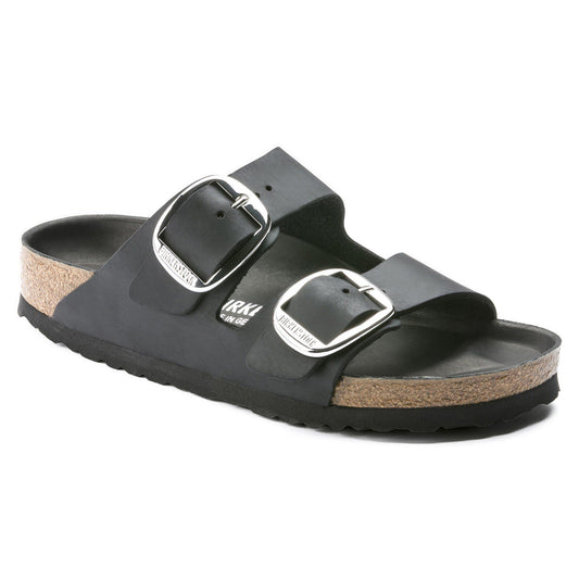 Arizona Big Buckle Oiled Leather in Color Black | Birkenstock