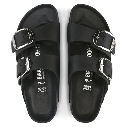 Arizona Big Buckle Oiled Leather in Color Black | Birkenstock