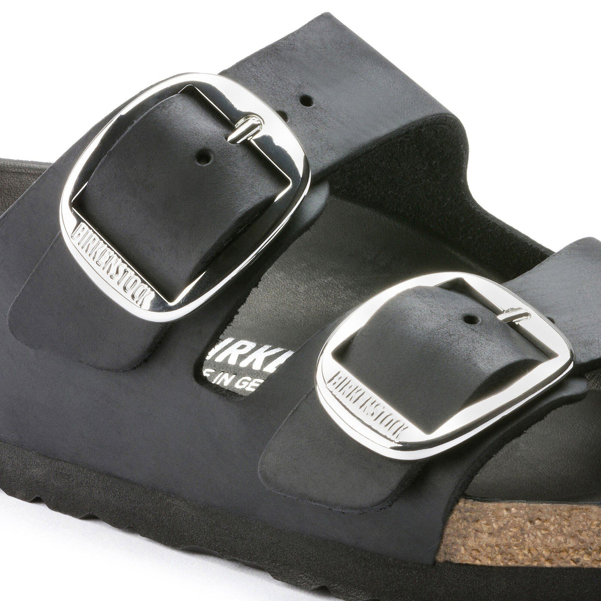 Arizona Big Buckle Oiled Leather in Color Black | Birkenstock