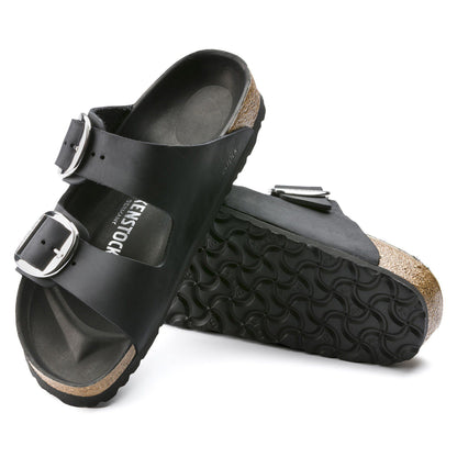 Arizona Big Buckle Oiled Leather in Color Black | Birkenstock