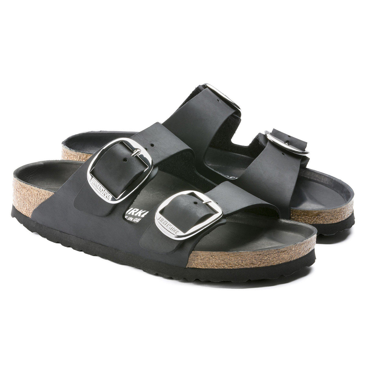 Arizona Big Buckle Oiled Leather in Color Black | Birkenstock