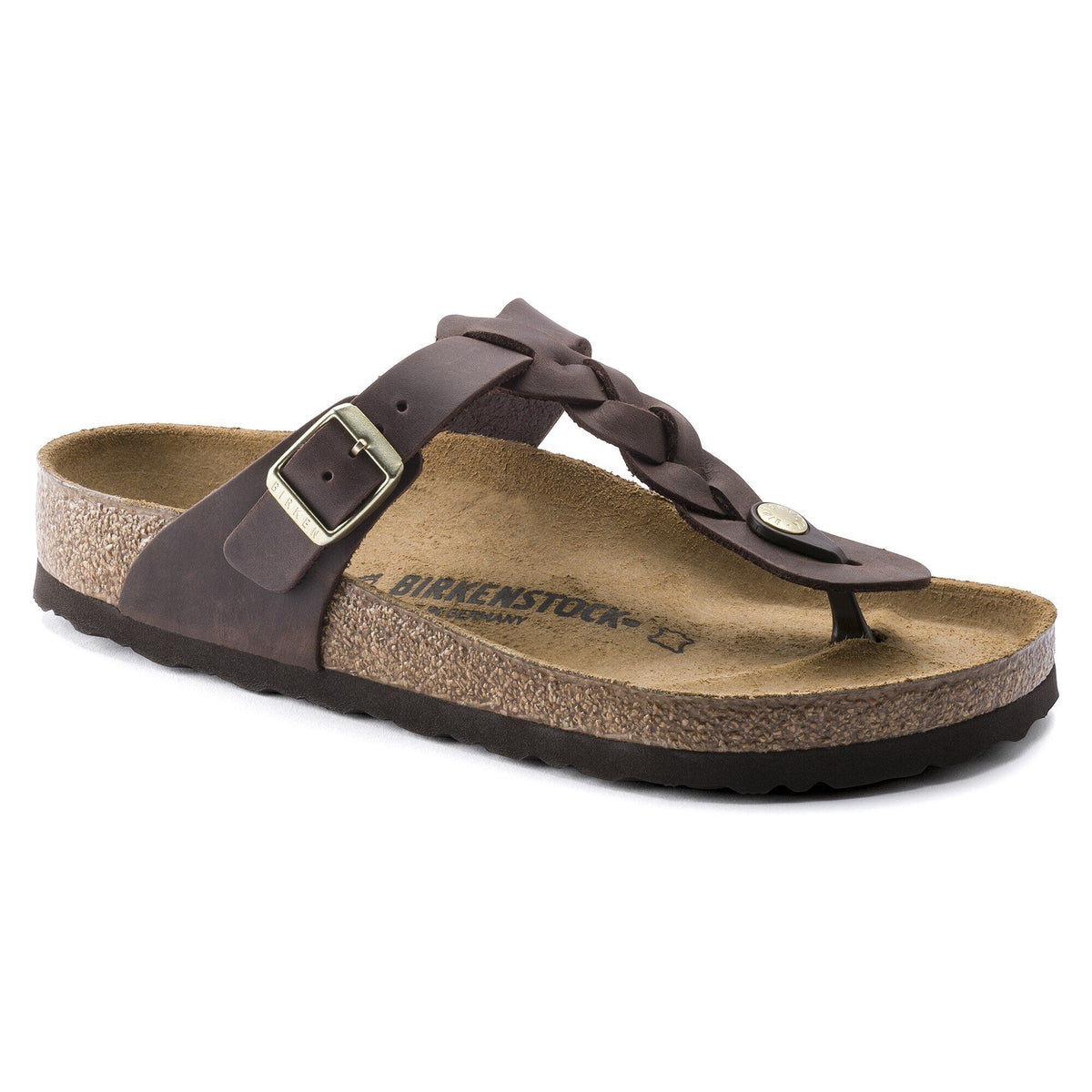 Gizeh Braided Oiled Leather in Color Habana | Birkenstock