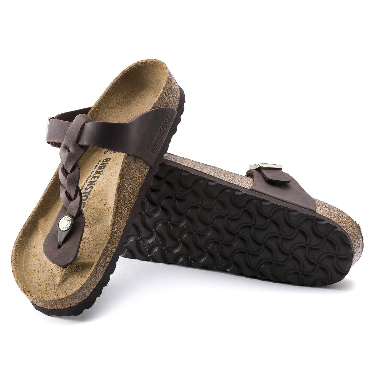 Gizeh Braided Oiled Leather in Color Habana | Birkenstock