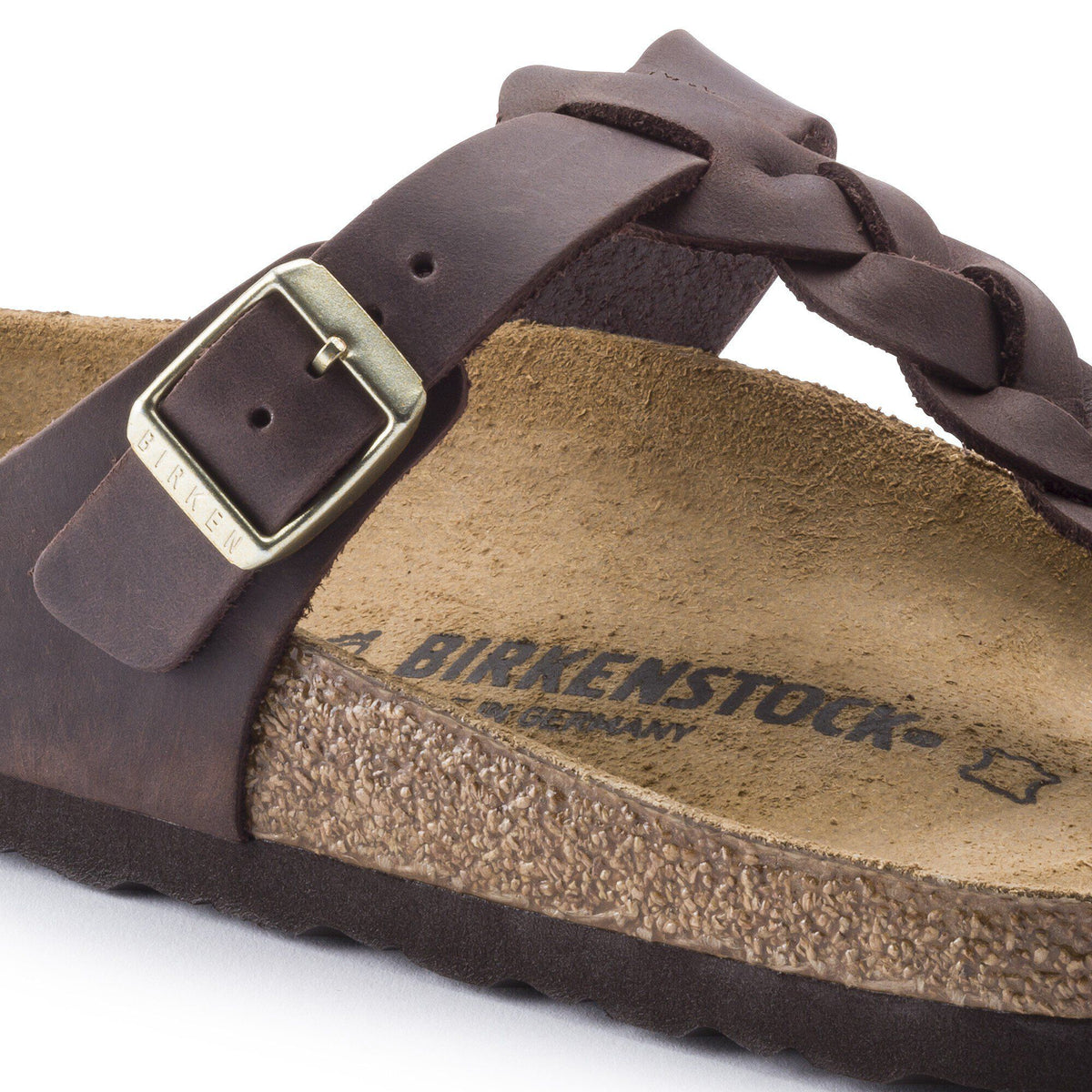 Gizeh Braided Oiled Leather in Color Habana | Birkenstock