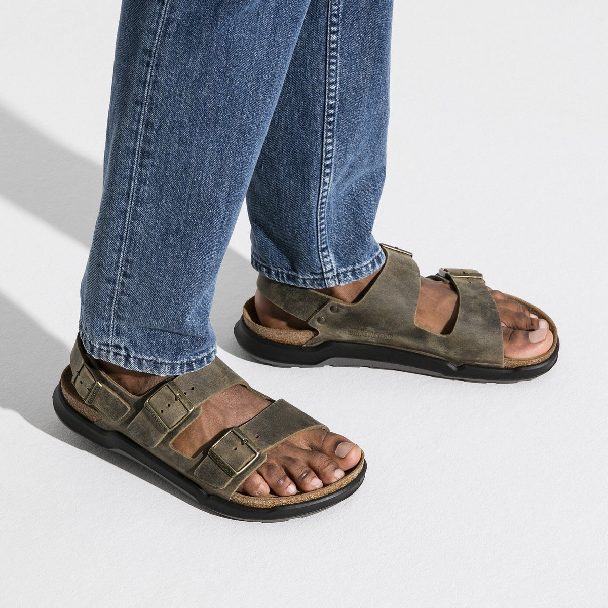Milano Crosstown Men Oiled Leather in Color Faded Khaki | Birkenstock