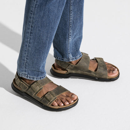 Milano Crosstown Men Oiled Leather in Color Faded Khaki | Birkenstock