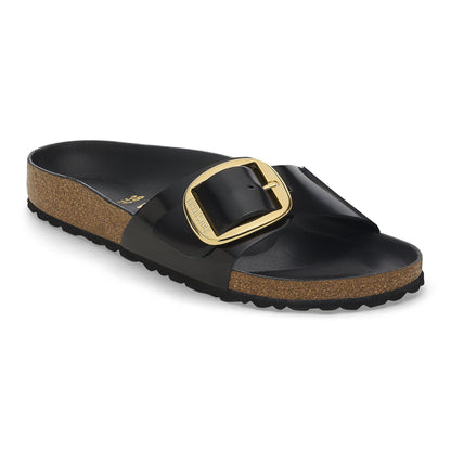 Madrid Big Buckle Natural Leather Patent in Color High Shine Black | Birkenstock
