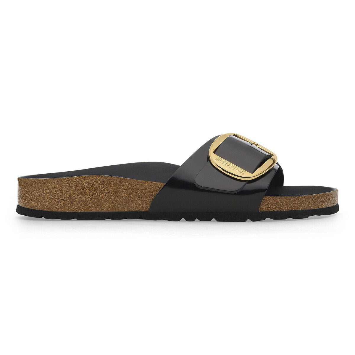 Madrid Big Buckle Natural Leather Patent in Color High Shine Black | Birkenstock