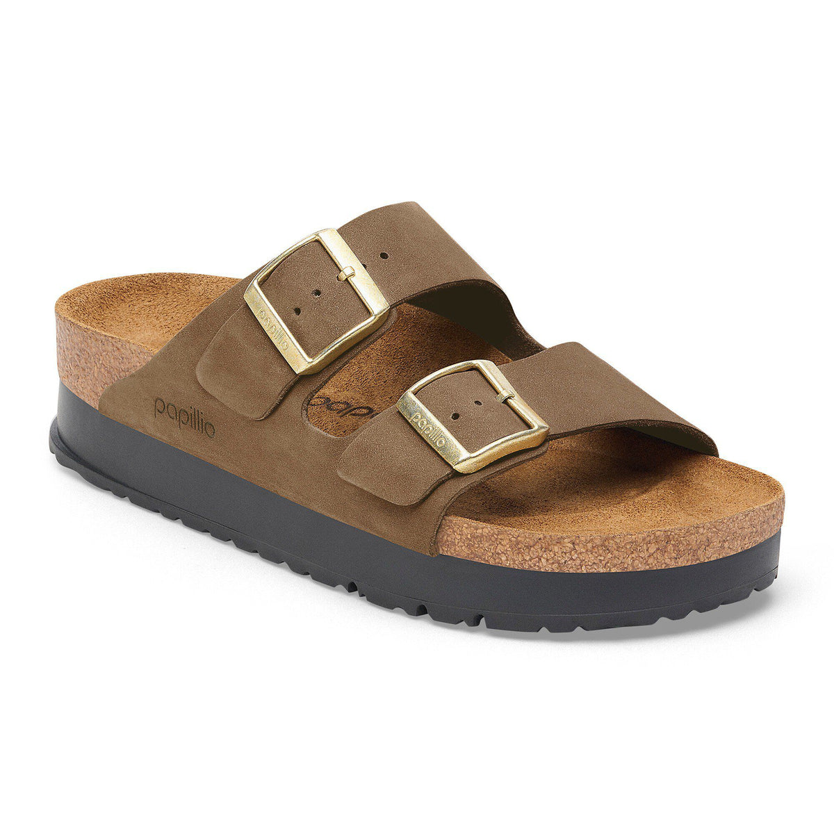 Arizona Flex Platform Nubuck Leather in Color Dark Tea | Birkenstock