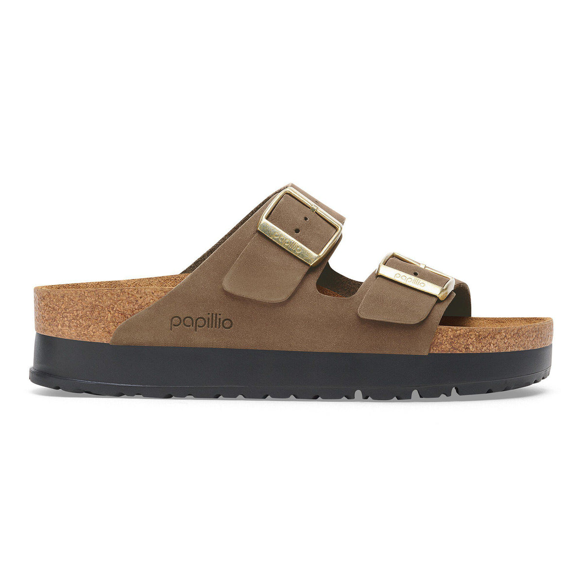 Arizona Flex Platform Nubuck Leather in Color Dark Tea | Birkenstock