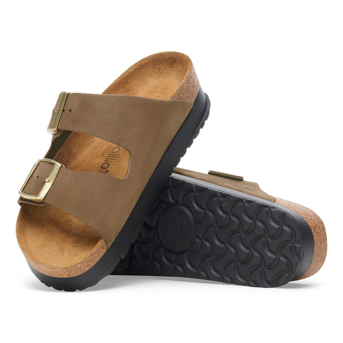 Arizona Flex Platform Nubuck Leather in Color Dark Tea | Birkenstock