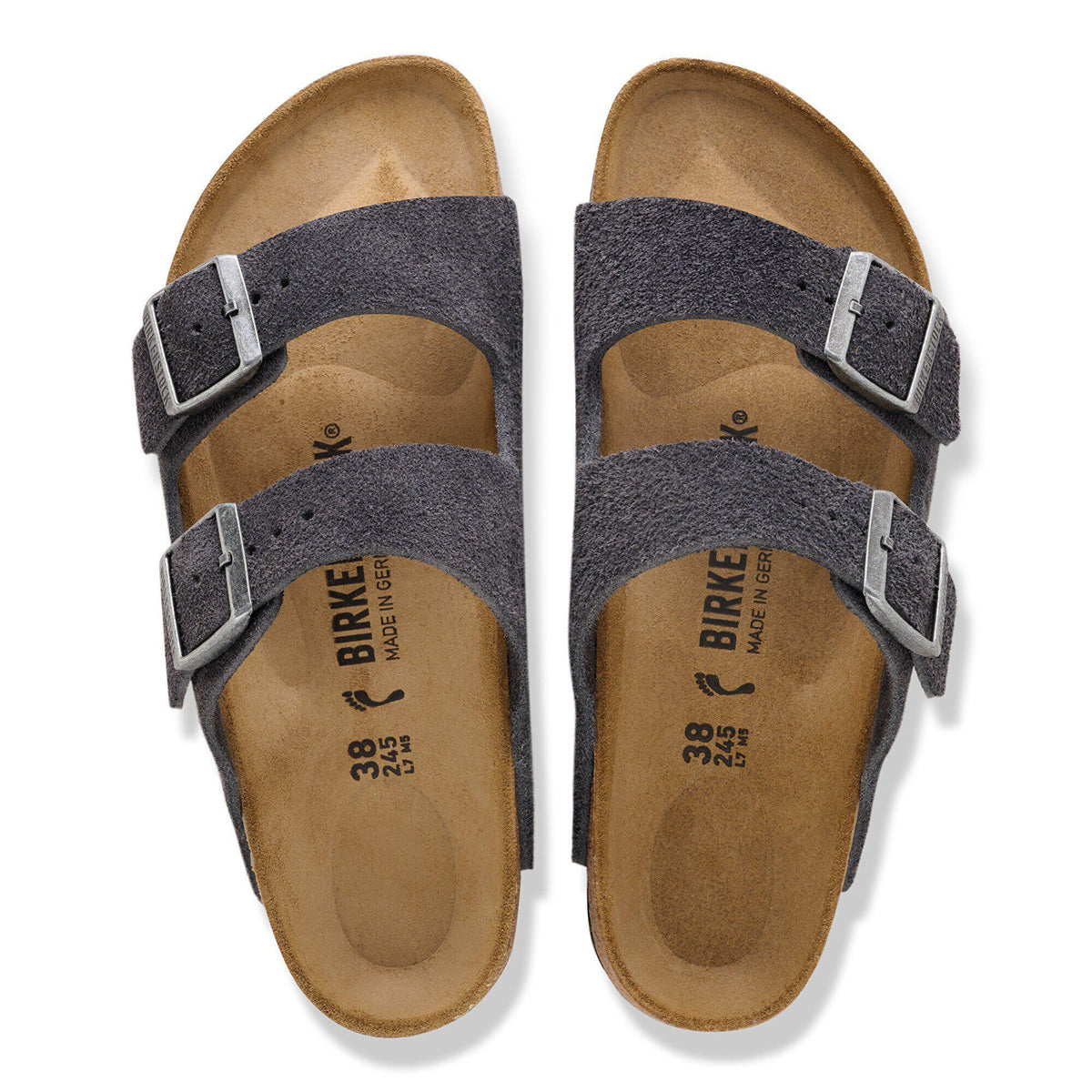 Arizona Suede Leather in Color Charcoal | Birkenstock