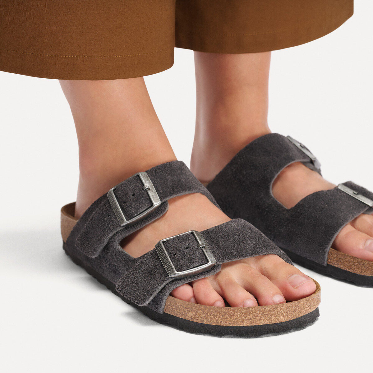 Arizona Suede Leather in Color Charcoal | Birkenstock