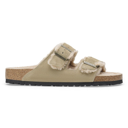 Arizona Shearling Suede Leather in Color Taupe | Birkenstock