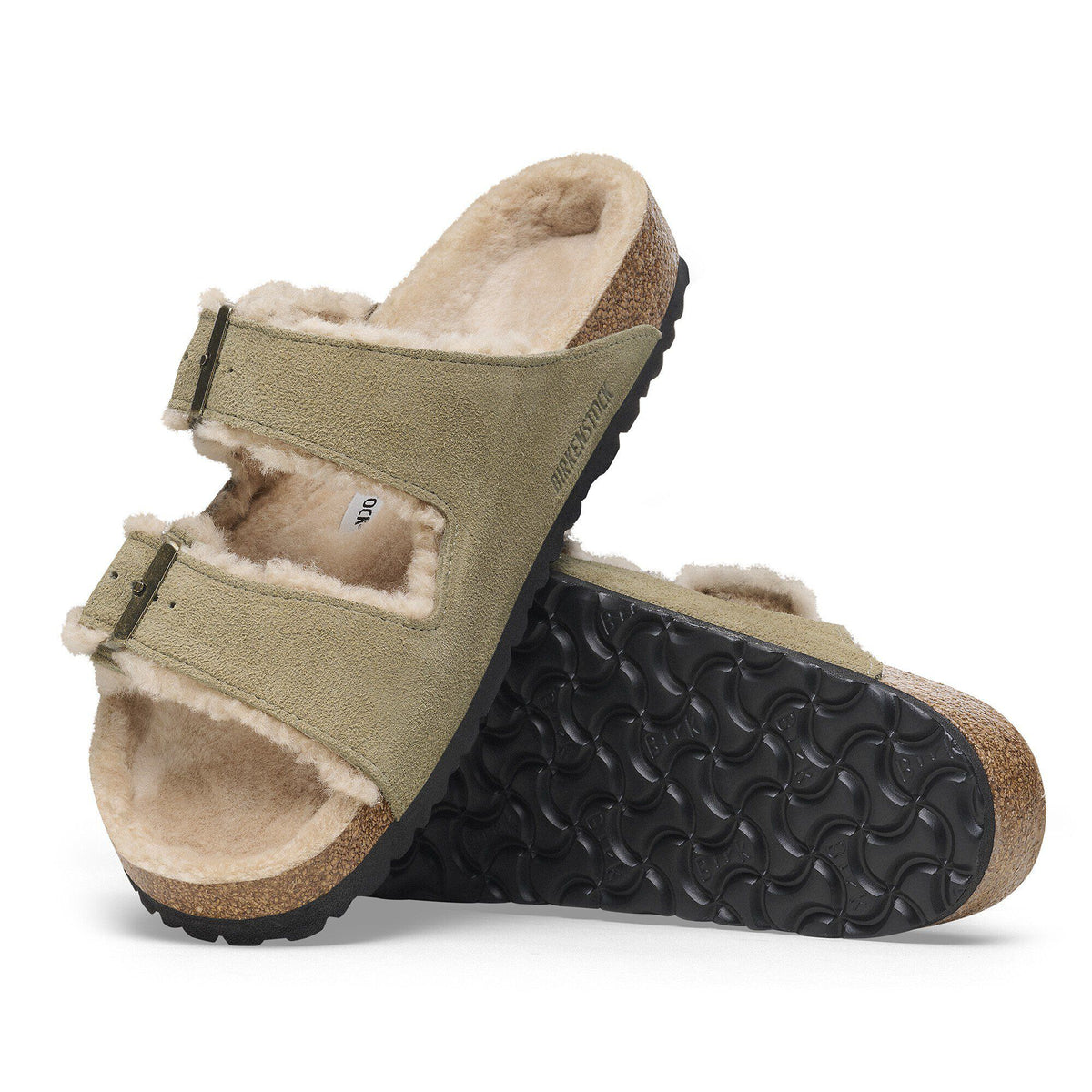 Arizona Shearling Suede Leather in Color Taupe | Birkenstock