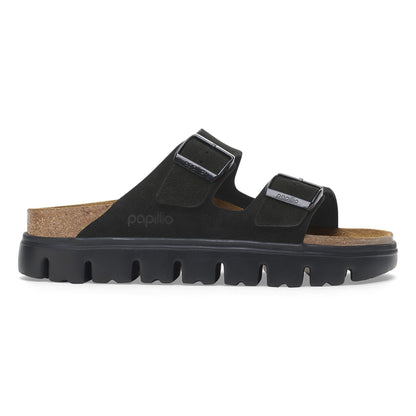Arizona Chunky Suede Leather in Color Black/Black | Birkenstock