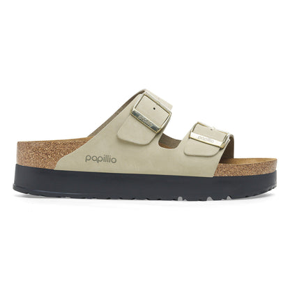 Arizona Flex Platform Nubuck Leather in Color Eucalyptus | Birkenstock