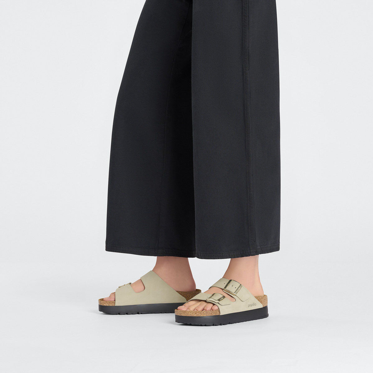 Arizona Flex Platform Nubuck Leather in Color Eucalyptus | Birkenstock