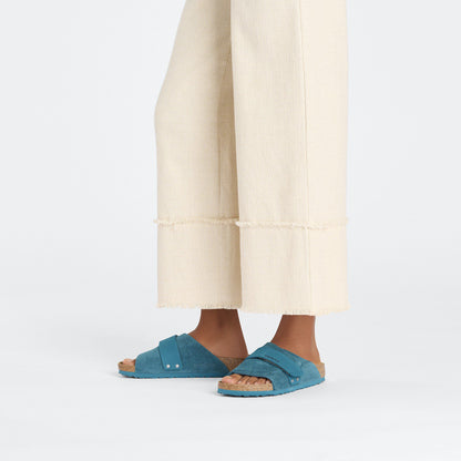 Kyoto Suede Leather in Color Deep Turquoise | Birkenstock