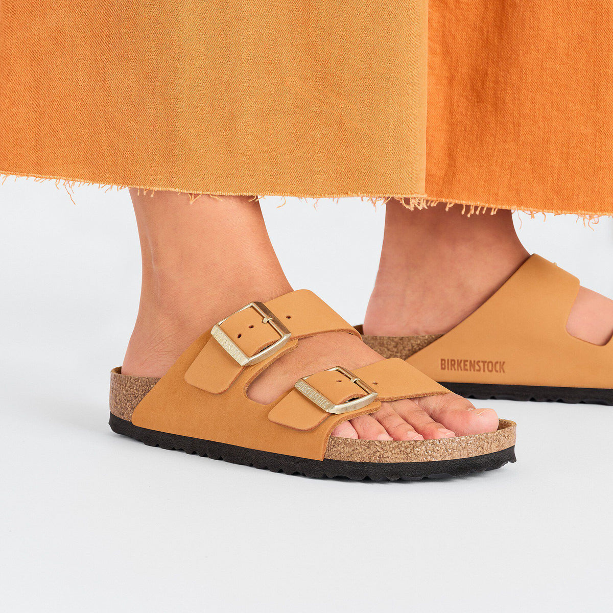 Arizona Nubuck Leather in Color Burnt Orange | Birkenstock
