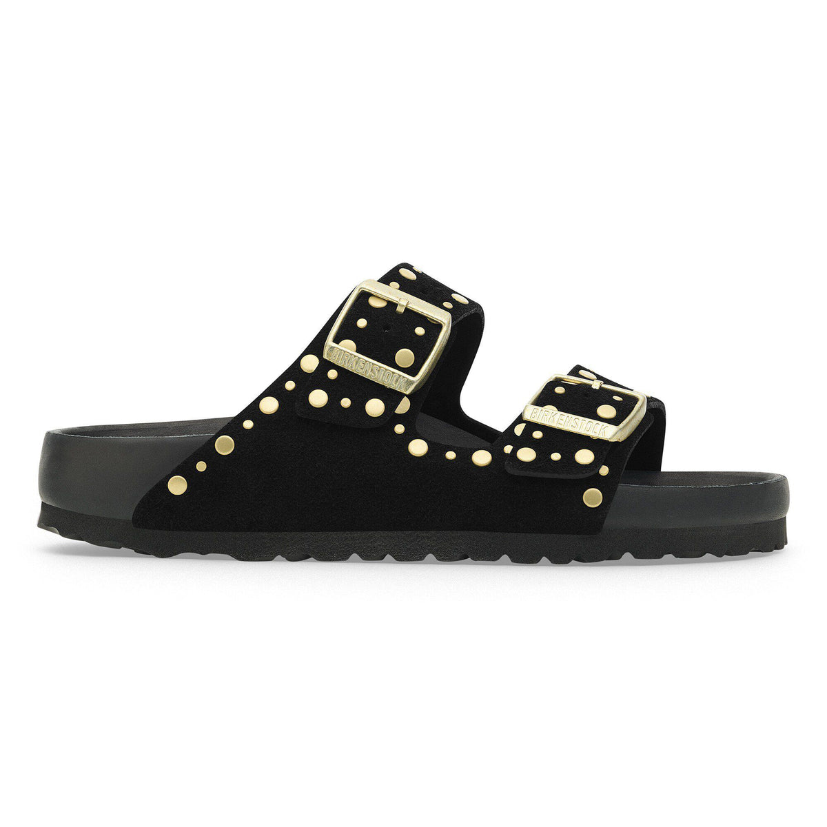 Arizona Rivets Suede Leather in Color Black | Birkenstock