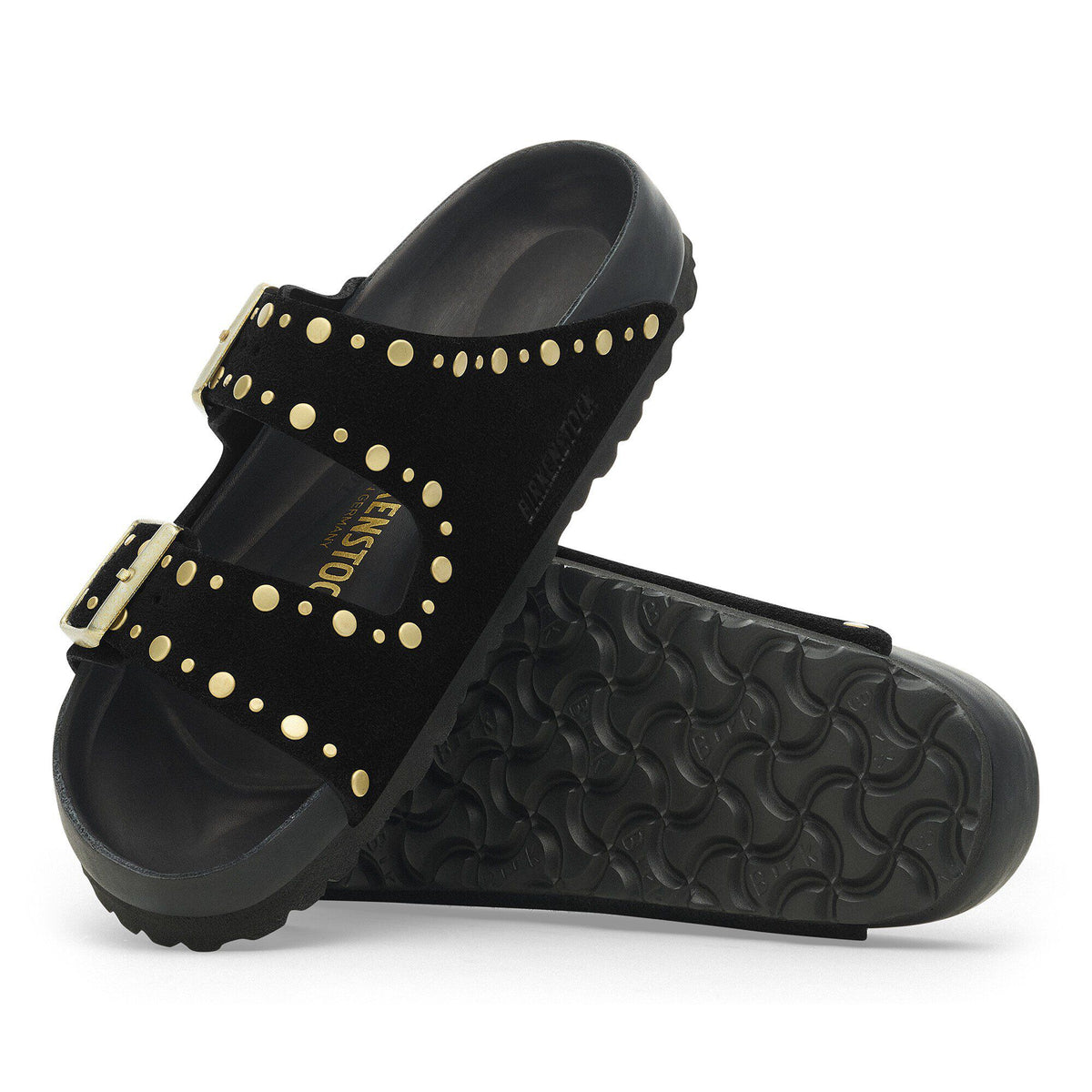 Arizona Rivets Suede Leather in Color Black | Birkenstock