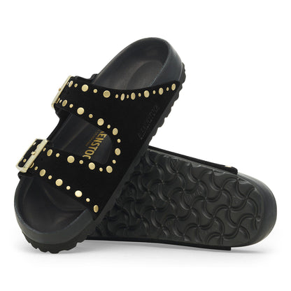 Arizona Rivets Suede Leather in Color Black | Birkenstock