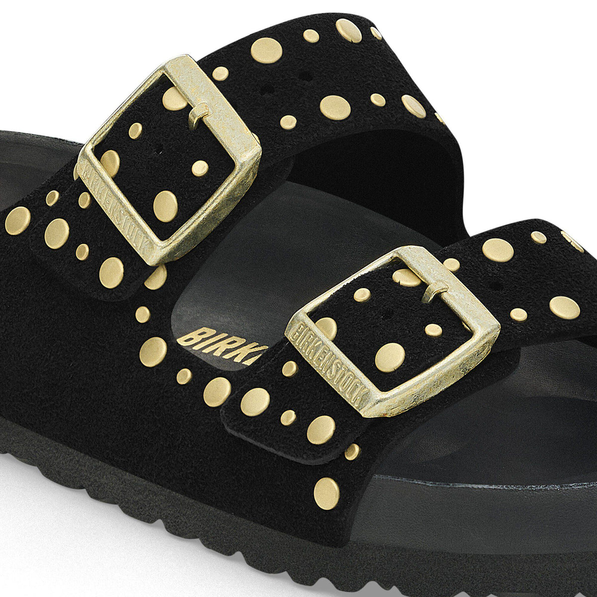 Arizona Rivets Suede Leather in Color Black | Birkenstock