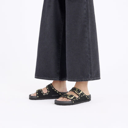 Arizona Rivets Suede Leather in Color Black | Birkenstock