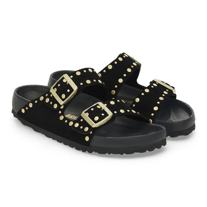 Arizona Rivets Suede Leather in Color Black | Birkenstock