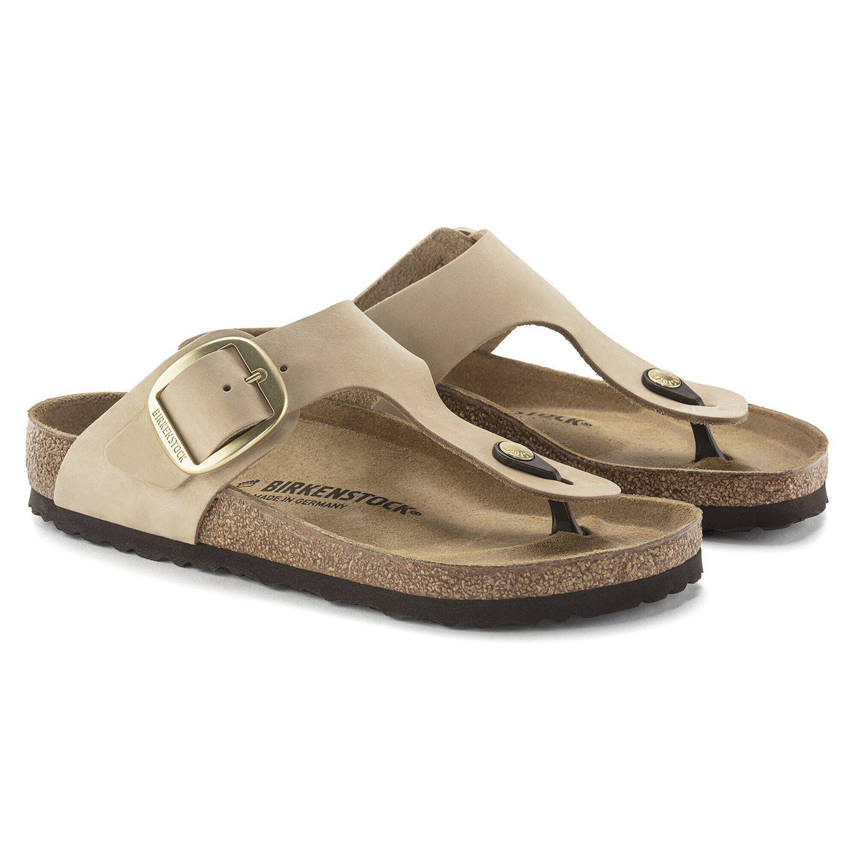 Gizeh Big Buckle Nubuck Leather in Color Sandcastle | Birkenstock