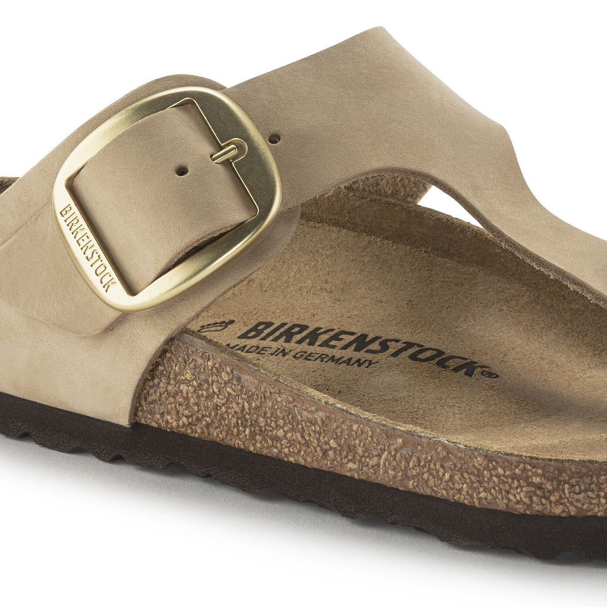 Gizeh Big Buckle Nubuck Leather in Color Sandcastle | Birkenstock