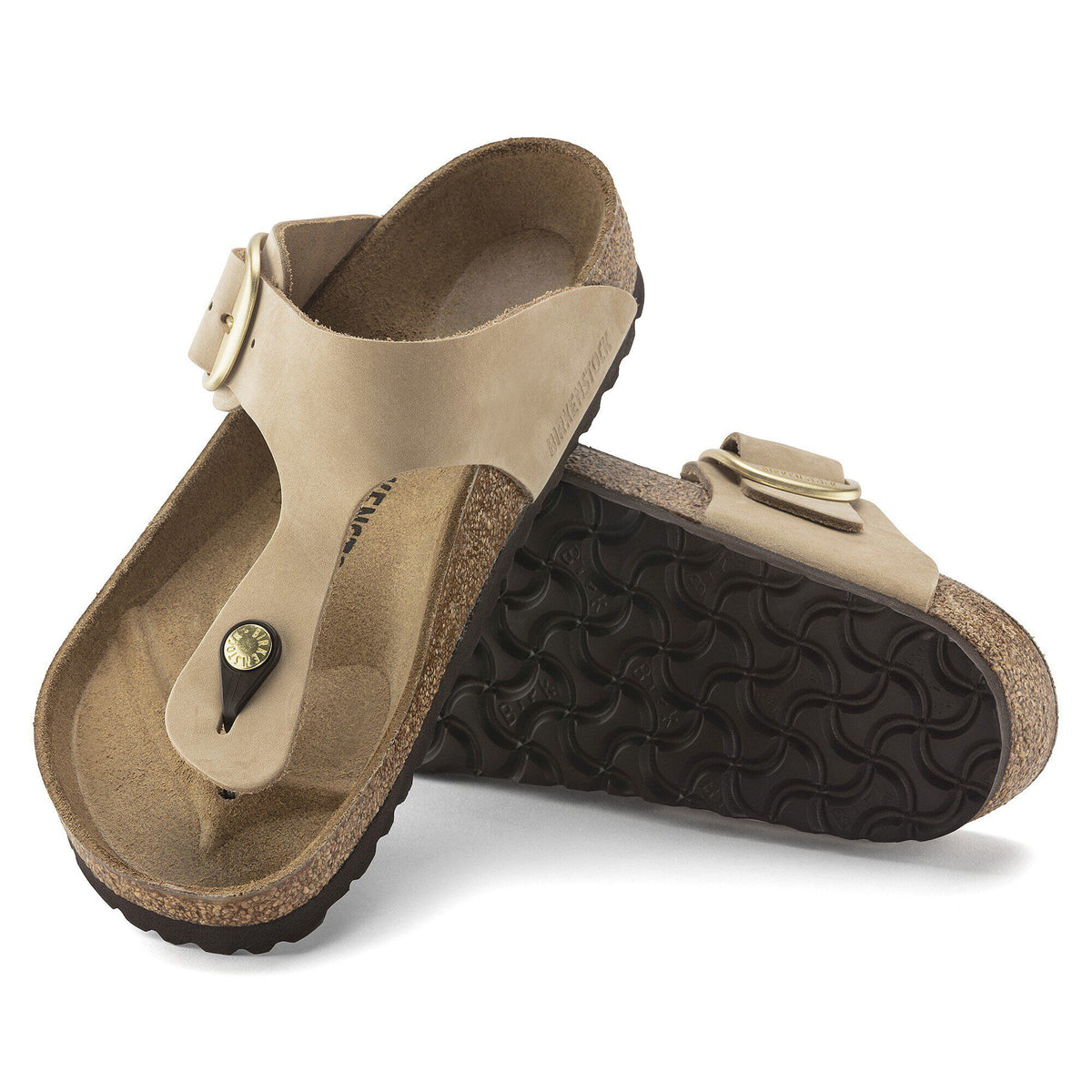 Gizeh Big Buckle Nubuck Leather in Color Sandcastle | Birkenstock