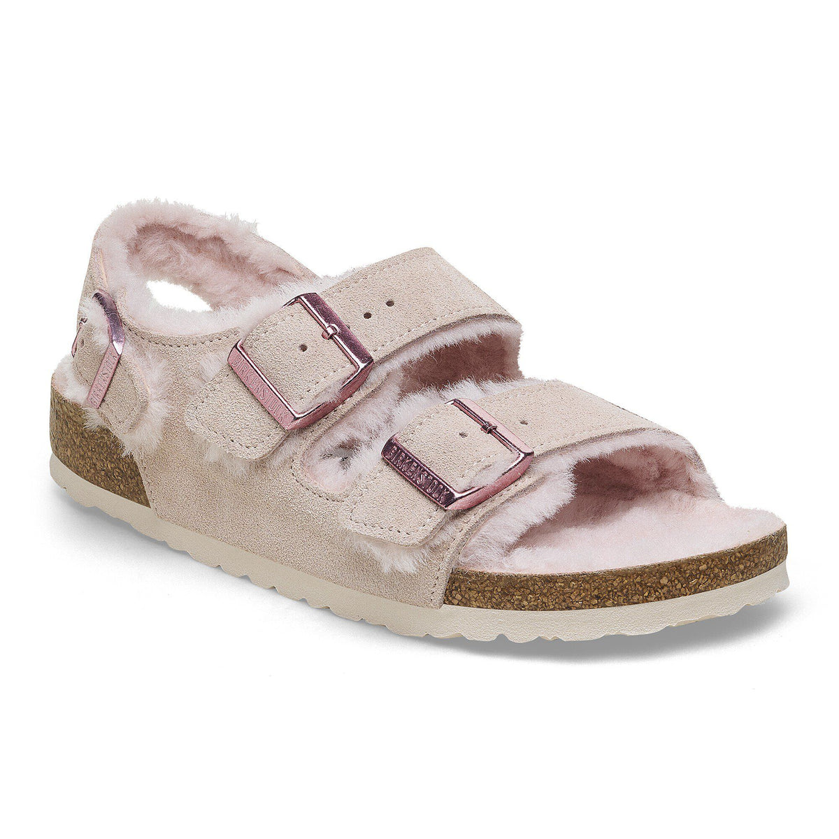 Milano Suede Shearling Suede Leather-Shearling in Color Light Rose | Birkenstock