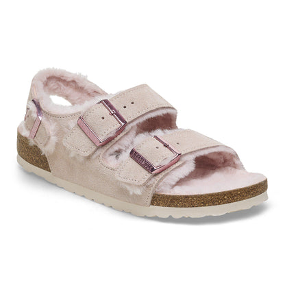 Milano Suede Shearling Suede Leather-Shearling in Color Light Rose | Birkenstock