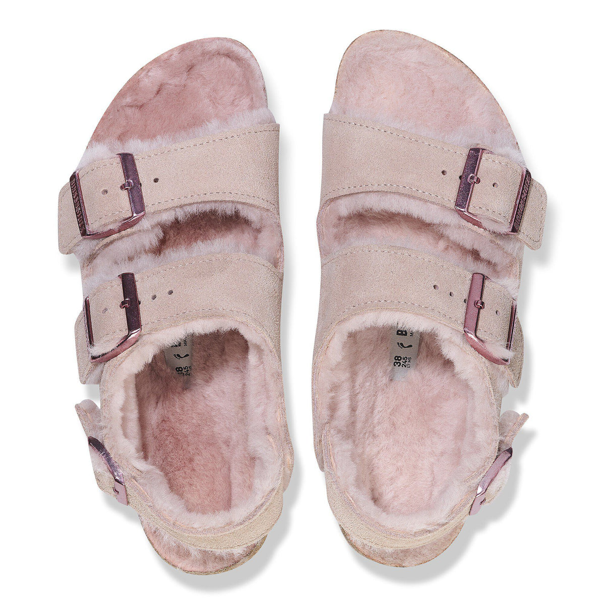 Milano Suede Shearling Suede Leather-Shearling in Color Light Rose | Birkenstock