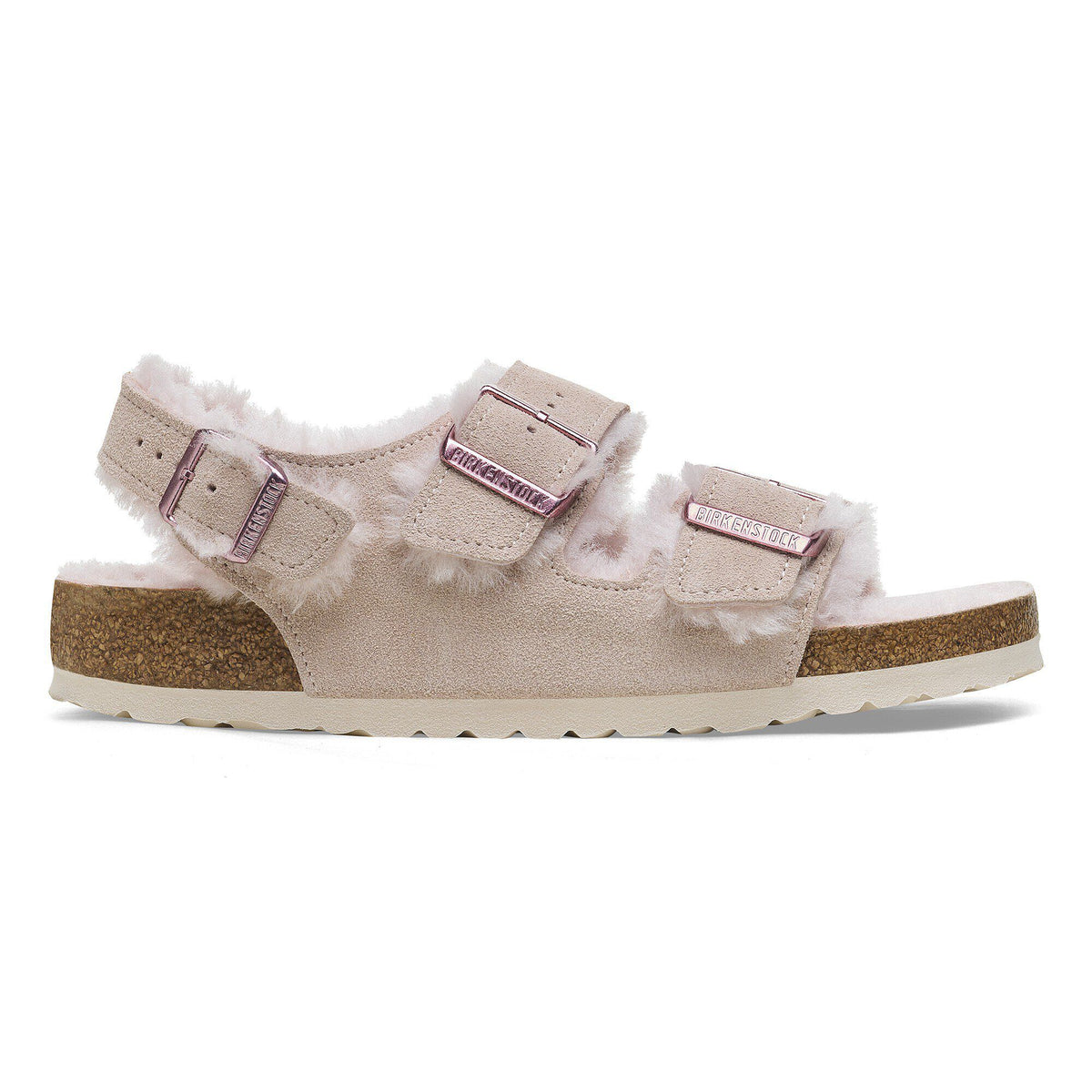 Milano Suede Shearling Suede Leather-Shearling in Color Light Rose | Birkenstock